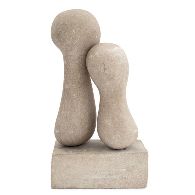 Gray Signed Modern Abstract Stone Sculpture, 1967 For Sale - Image 8 of 9