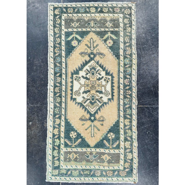 Turkish Mini Rug Oriental Hand Knotted Vintage Rug 1'8" x 3'4" #16891 Explore a curated collection of hallway runners,...