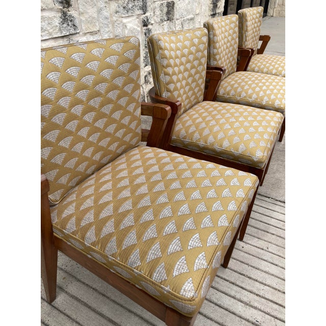 1960s 1960s Set of 4 Mid-Century in Custom Silk Fabric For Sale - Image 5 of 6