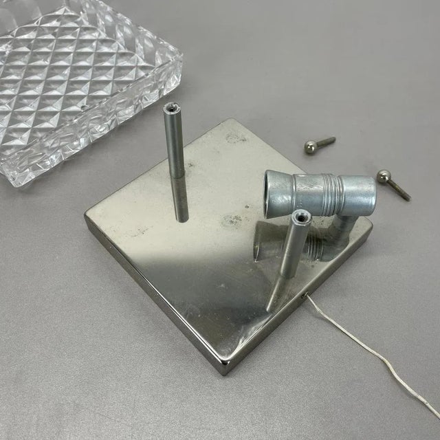 Small Cubic Textured Glass Wall Light in style of Orrefors, 1970s For Sale - Image 15 of 18