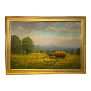 Douglas Flackman, 'Farming Scene' Original Oil on Canvas, Signed 1990 For Sale
