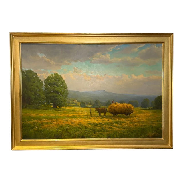 Douglas Flackman, 'Farming Scene' Original Oil on Canvas, Signed 1990 For Sale