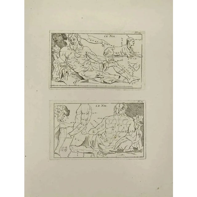 Le Nil is an etching realized by Jean Francois Poletnich in the 18th Century. Good conditions with foxing. The artwork is...
