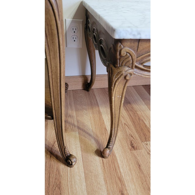 Mid 20th Century MCM Solid Marble Top Coffee and End Table Set For Sale - Image 11 of 18