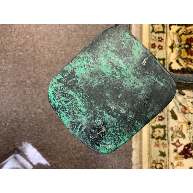 Black Mid 20th Century Iron Neoclassical Table Base With Faux Verdigris Finish For Sale - Image 8 of 13
