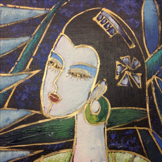 1960s 1960s Yunnan School Oil Painting on Canvas For Sale - Image 5 of 5