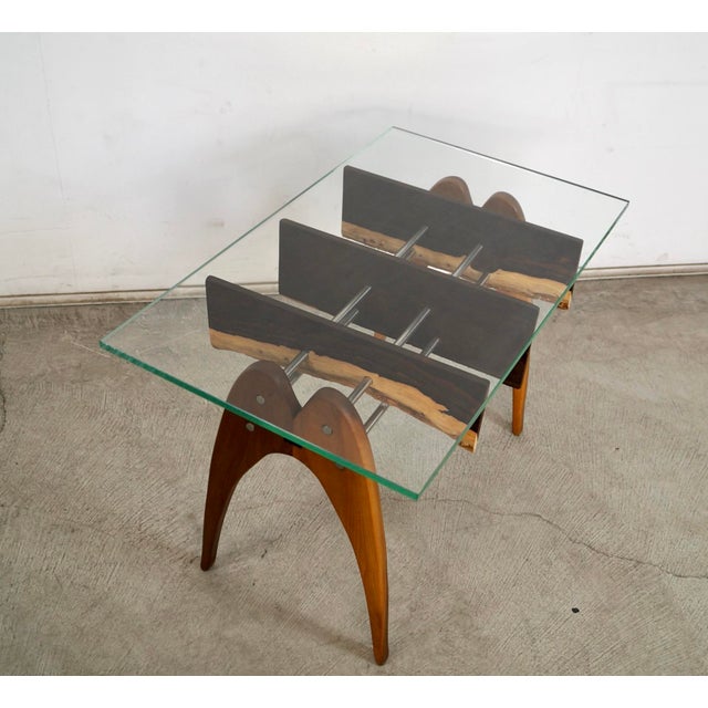 Mid century Modern style designer end table for sale. This table was designed by Paul Gilmartin for Shaped Furniture...