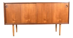 Mid 20th Century Arne Hovmand Olsen Credenza in Teak With Finished Back, Attributed