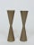 Very cool mid century candle holders in a double cone shape. These candle sticks are made of solid brass and have a...