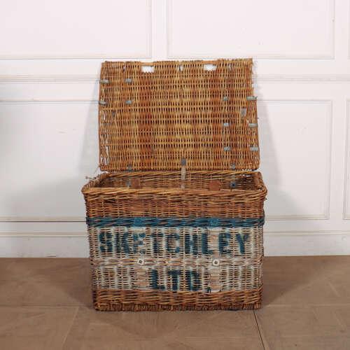 Wood English Wicker Log Basket, 1890s For Sale - Image 7 of 8
