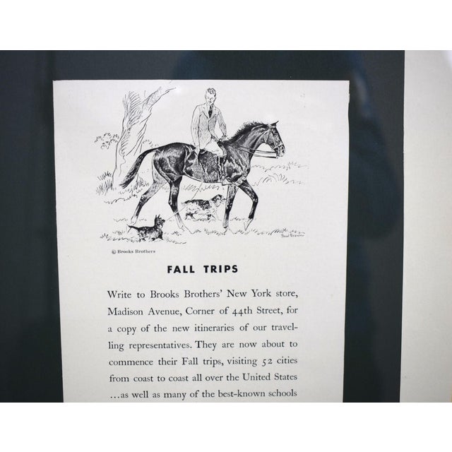 Traditional Brooks Brothers X Paul Brown Equestrian 3 Vintage C1937 Adverts in Gilt Frame For Sale - Image 3 of 5