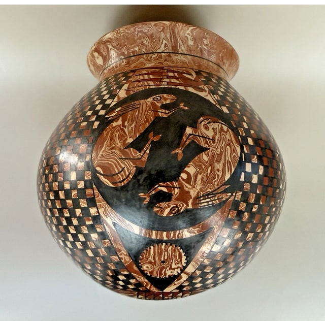 Brown Vintage Mata Ortiz Ceramic Pot For Sale - Image 8 of 9