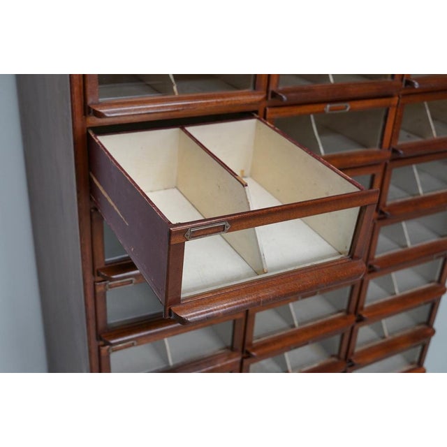 Vintage Dutch Oak / Mahogany Haberdashery Shop Cabinet, 1930s For Sale - Image 12 of 18