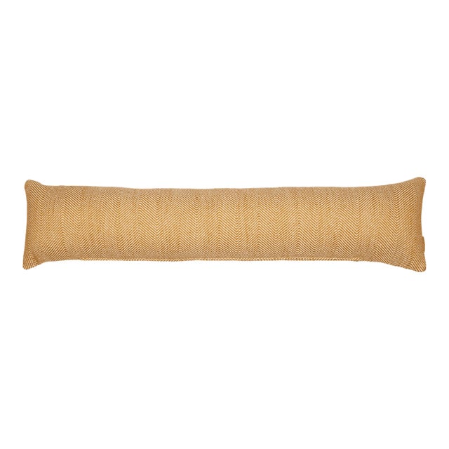 Ochre Herringbone Woven Draught Excluder - 20x90cm (8"x35") For Sale