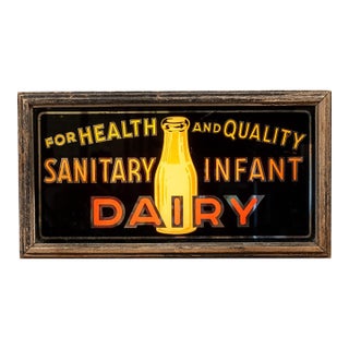 1920s Sanitary Infant Dairy Lighted Store Sign For Sale