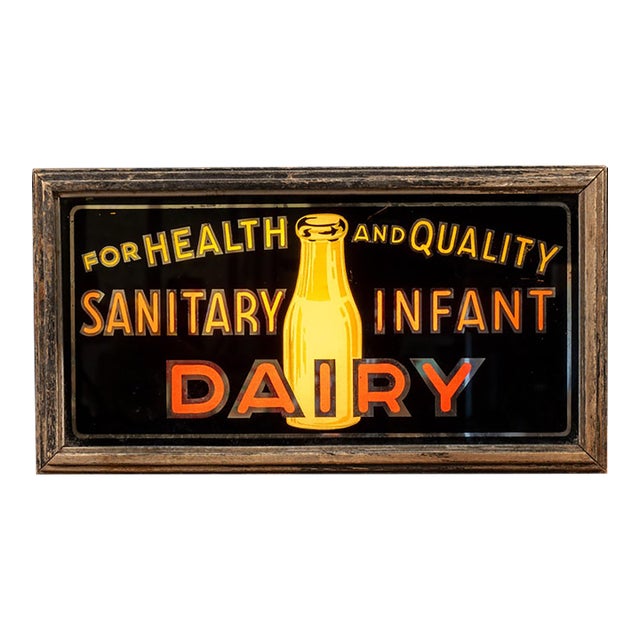 1920s Sanitary Infant Dairy Lighted Store Sign For Sale