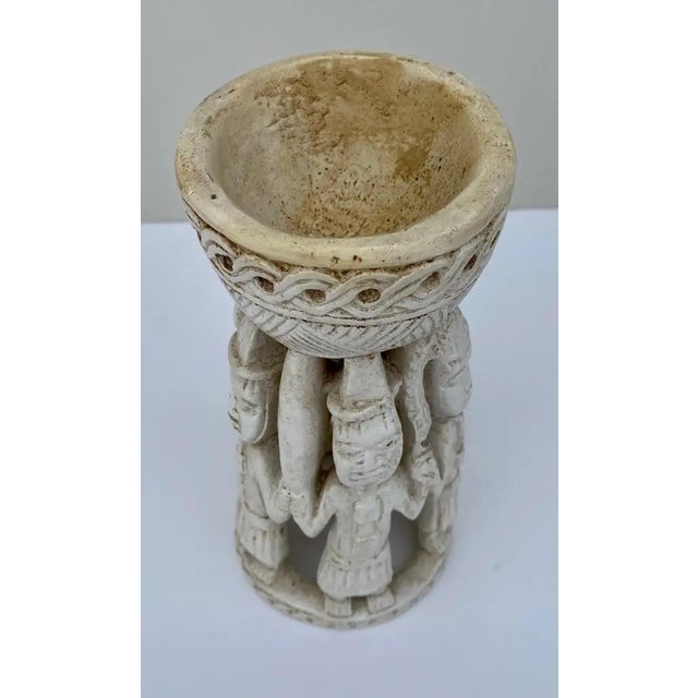 Tribal Vintage Tiki Candle Holder, Bowl, or Chalice Warriors 1980's For Sale - Image 3 of 6
