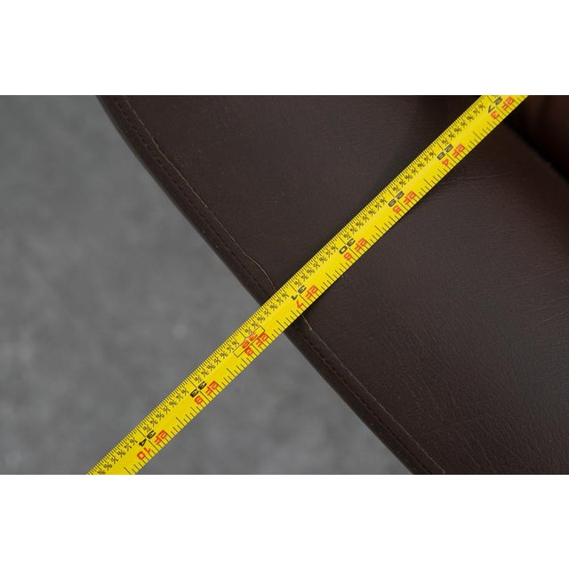 1960s Mid Century Danish Modern Lounge Chair Swivel Brown Leather Tufted Denmark MCM For Sale - Image 12 of 12