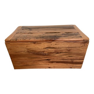 The Railwoods Collection Wood Trunk With Live Edge Detailing For Sale
