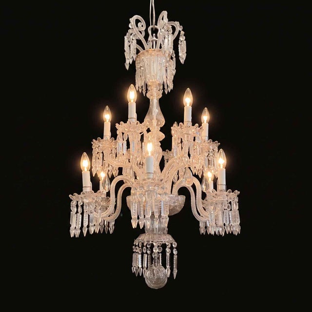 19th Century Bohemian Twelve-Light Crystal Chandelier, Italy For Sale - Image 3 of 18