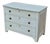 Circa Late 19th Century Gustavian Style Pale Aqua Painted 3 Drawer Dresser Chest Commode For Sale