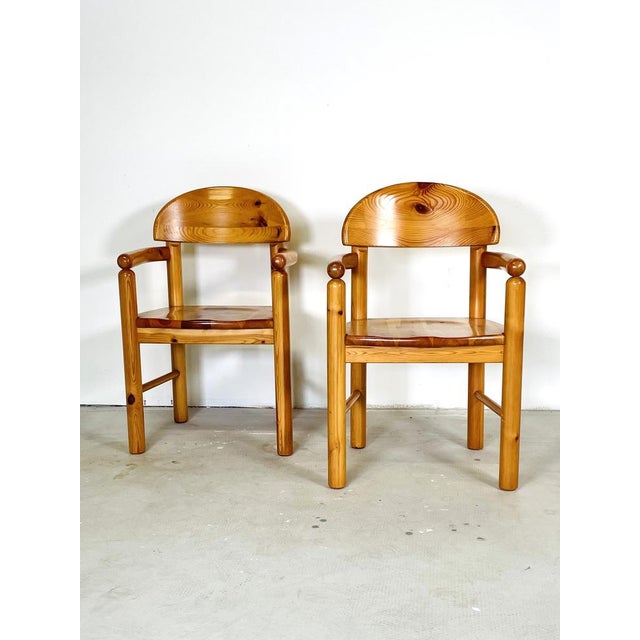 Set of Pine Chairs with Armrests attributed to R. Daumiller, 1970s For Sale - Image 15 of 15