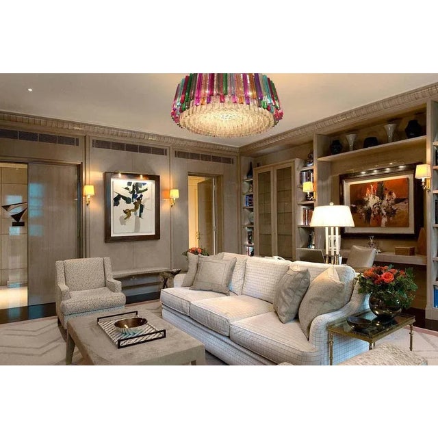 Multicolored Triedi Crystal Prism Chandelier For Sale - Image 3 of 11