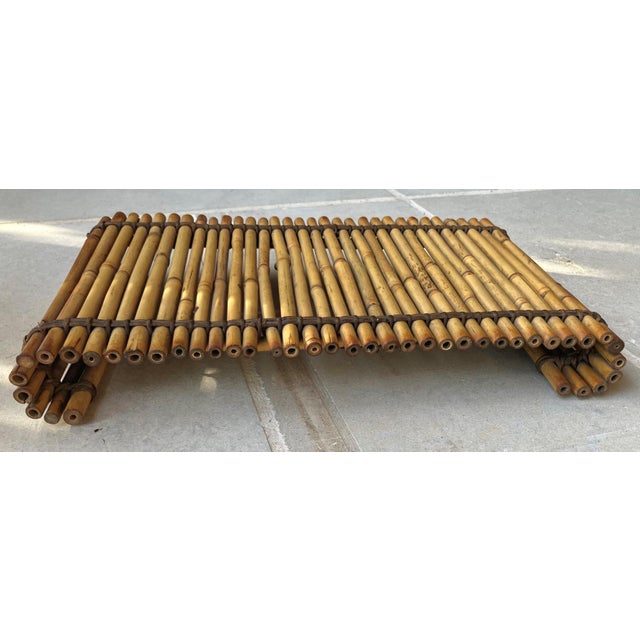 Wood Mid 20th-Century Bamboo Curved Scrolled Arm Plant Stand / Riser For Sale - Image 7 of 18