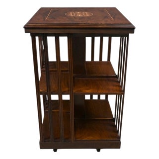 Mid-20th Century Mahogany Revolving Bookshelf, England, 1950s For Sale