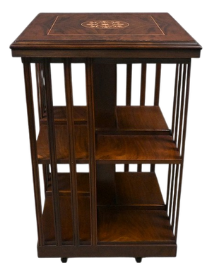 Mid-20th Century Mahogany Revolving Bookshelf, England, 1950s
