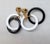 Metal Vintage 1960s Signed Napier Black & White Hoop Clip Earrings- 2 Pieces For Sale - Image 7 of 8