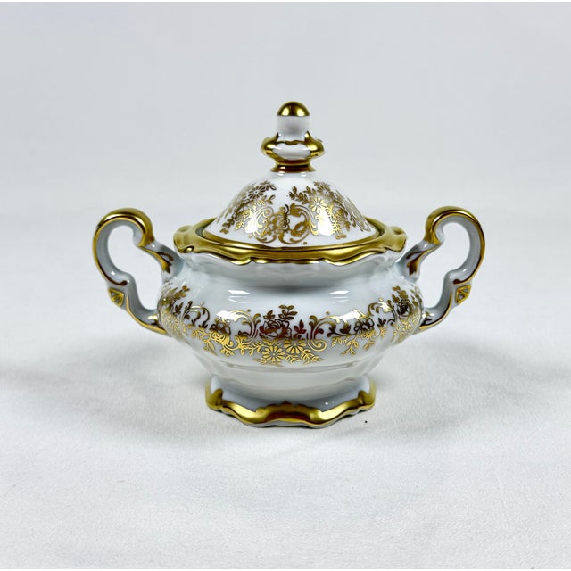 Ceramic Vintage Weimar Porzellan Katharina Gold-Gilt Tea Set for 6, 20 Pieces For Sale - Image 7 of 9