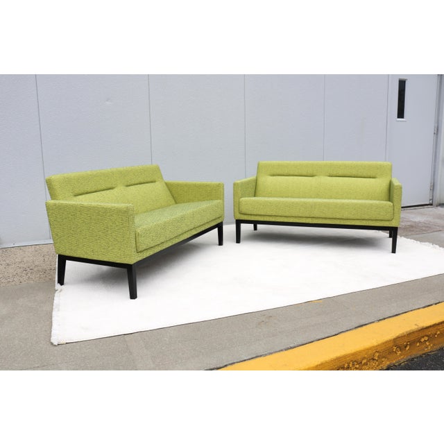 2010s Mid-Century Style Passerelle Upholstered 2-Seat Lounge Sofas by Coalesse, a Pair For Sale - Image 5 of 18