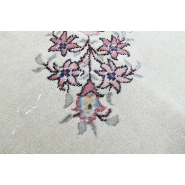 1970s 1970s Vintage Handmade Wool Cotton Pink Area Rug For Sale - Image 5 of 11