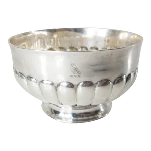 18th Century Spanish Colonial Guatemalan Style Silver Gadrooned Bowl With Owl Crest