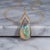 Mid Century 14k Two Tone Grey Based Opal and Diamond Pendant For Sale In Cincinnati - Image 6 of 6