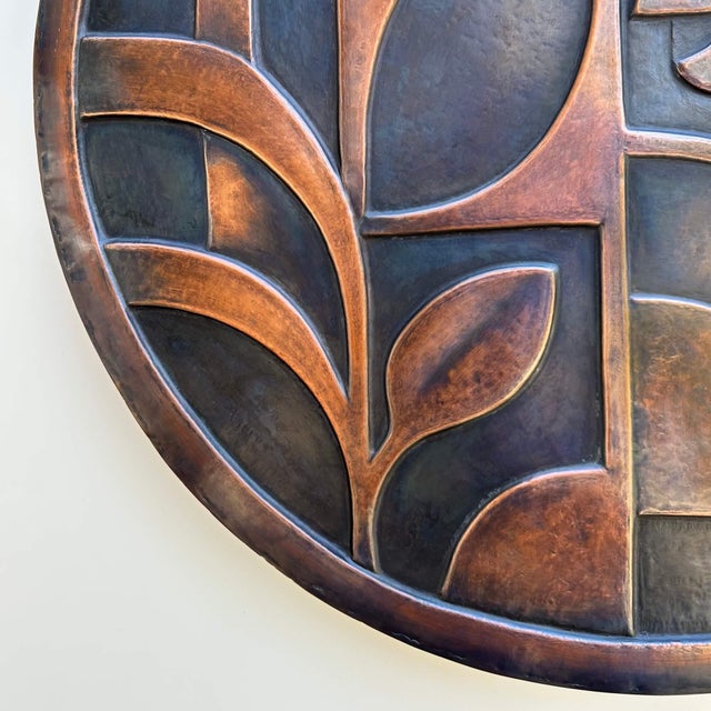 Contemporary Abstract Geometric Metal Wall Relief Sculpture "Echo of Deco" by Jeremy Maronpot For Sale - Image 3 of 16