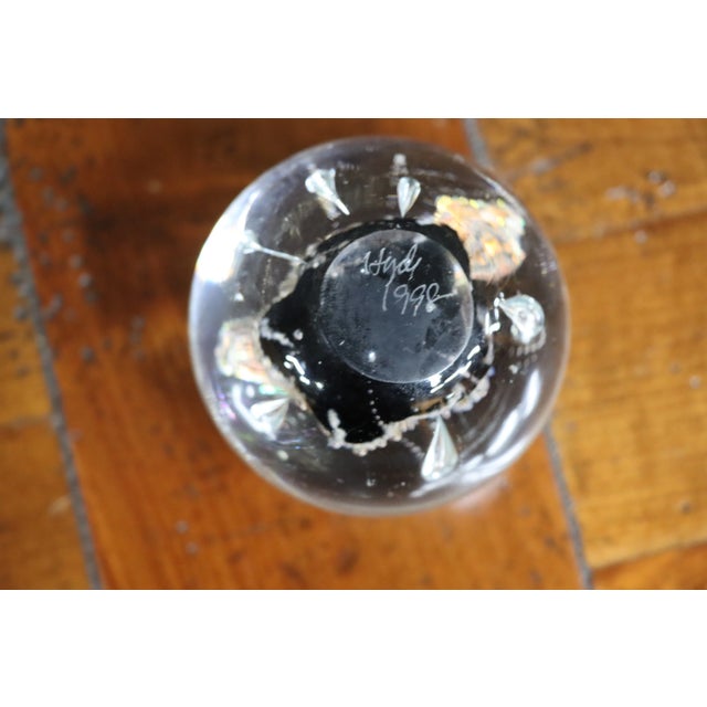 Contemporary Black Apple Art Glass Paper Weight For Sale - Image 3 of 9