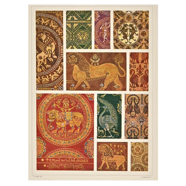 Andrea Mestica, Decorative Motifs: Byzantine Styles, Chromolithograph For Sale