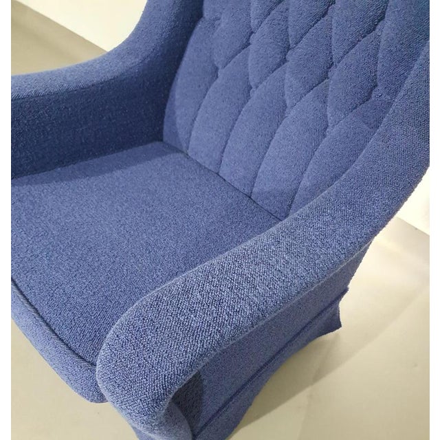 Blue Vintage Lounge Chair in Blue Wool and Boucle, 1970s For Sale - Image 8 of 16