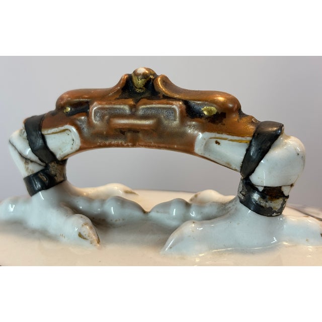 Late 19th Century Rare Antique Royal Worcester Hand Painted Chinoiserie Porcelain Tureen, Elaborate Elephant Molded Handles & Dragon Head With Chicken Feet Lid Handle For Sale - Image 5 of 15