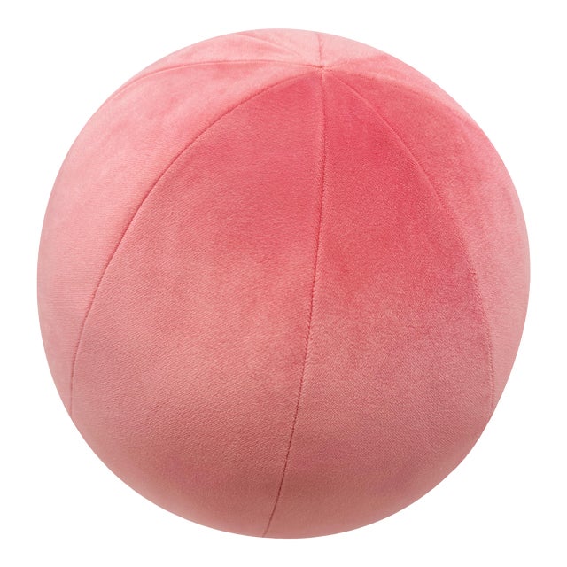 Rosé Royal Velvet Ball Pillow - Single For Sale