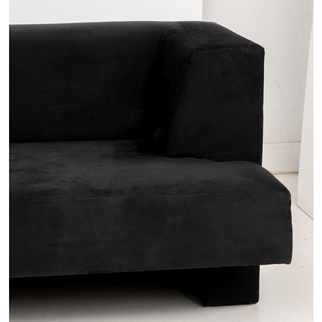 Vladimir Kagan Vladimir Kagan "Omnibus" Black Suede Upholstered Sofa For Sale - Image 4 of 10