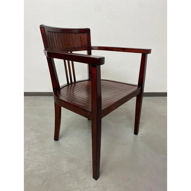 Jugendstil office chairs professionally stained and repolished.