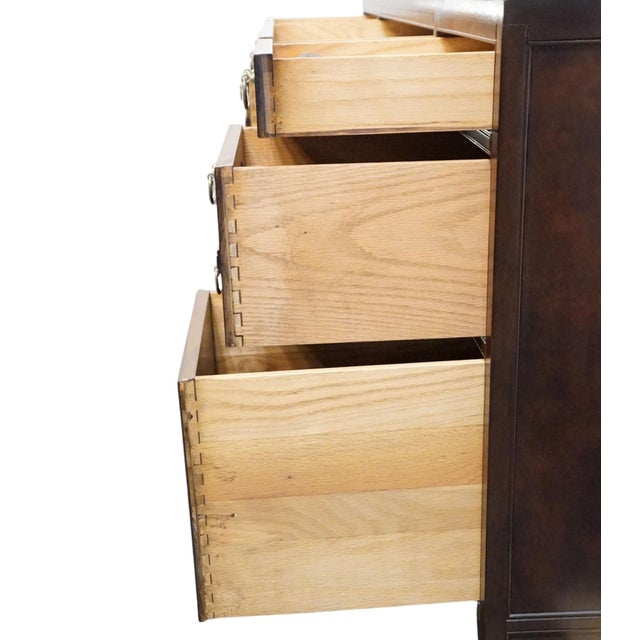 Brown Baker Furniture Burled Walnut Asian Ming Chinoiserie 60" Executive Office Desk For Sale - Image 8 of 12