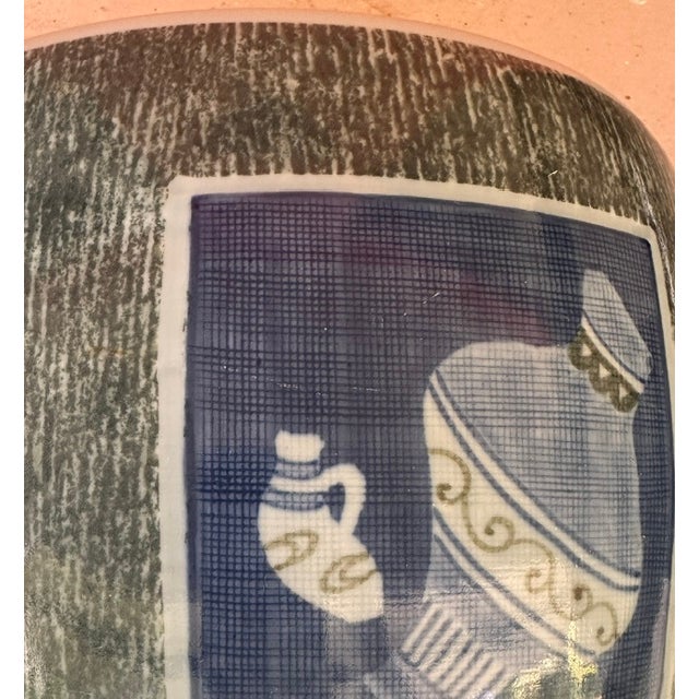 Ink Blue Mid 20th Century Japanese Planter / Fish Bowl For Sale - Image 8 of 8