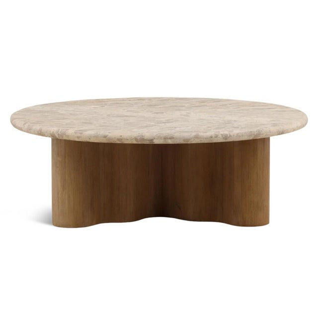 Ripple Base Marble Coffee Table For Sale - Image 4 of 6