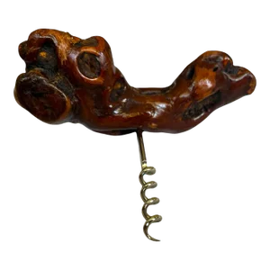 Vintage French Burled Grapevine Corkscrew Bottle Opener