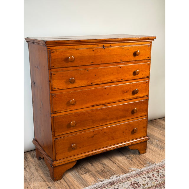 This wonderfully honest late 18th century New England pine blanket chest dates to approximately 1780–1810 and has the...