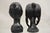 Vintage African Carved Ebony Wood Male and Female Bust Statue Sculptures- Set of 2 For Sale - Image 9 of 10